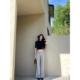 C02 黄亮Elovey 早秋通勤微喇裤 显瘦遮肉百搭好穿休闲长裤 BI备款