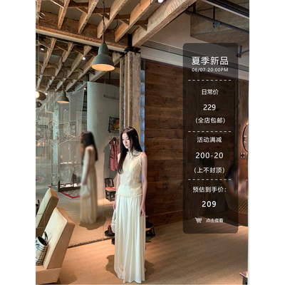 黄亮Elovey 夏日云朵裤-舒适人棉百搭休闲裤女夏半松紧肌理阔腿裤