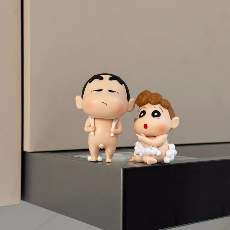 搓澡蜡笔小新摆件客厅桌面玄关装饰电视柜家居好物可爱创意手办