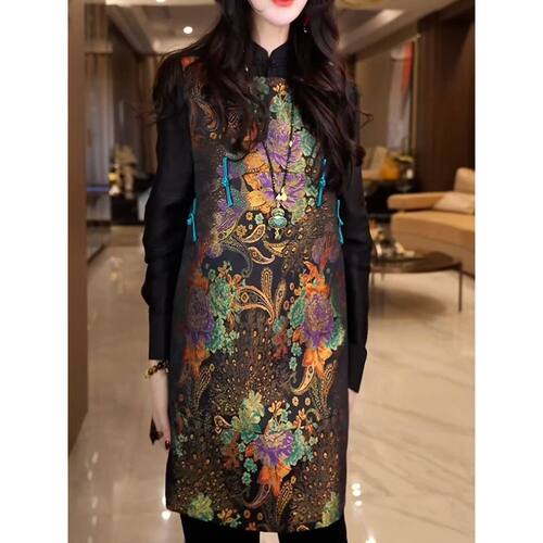 洋气时尚新中式无袖马甲女2026春季新款印花设计坎肩背心套头上衣