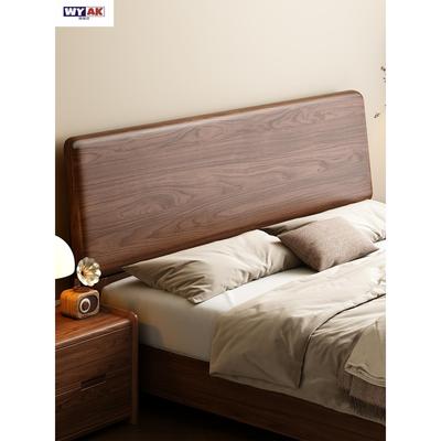 广东佛山纯实木床榫卯结构黑胡桃木米双人现代简约主卧大