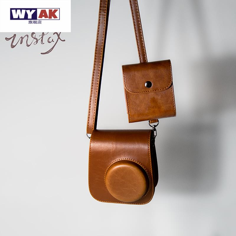 mini12相机包一次成像拍立得/11/8/9/7+皮革合身保护套透明壳