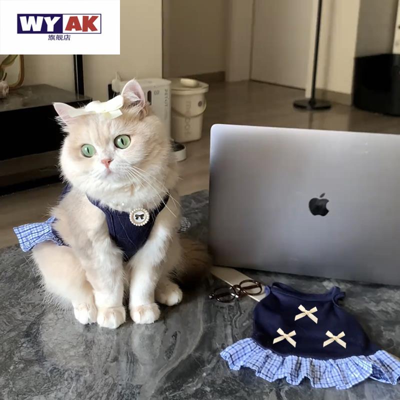 狗狗衣服新款薄款猫咪夏天防掉毛猫宠物服装/雨衣（新