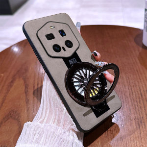 适用荣耀Magic7 RSR 保时捷设计手机壳男magic7rs超薄的保护套时尚女Magic7羊巴皮手机壳带旋转陀螺磁吸支架