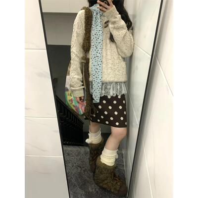 自制日系覆古焦糖色波点