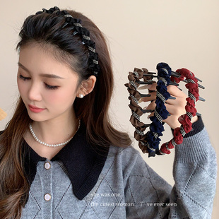 高端黑色水钻缠绕发箍女2024新款 高颅顶外出百搭头箍洗脸防滑发卡