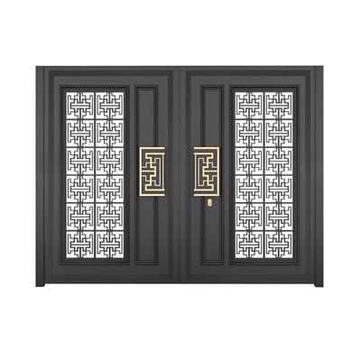 铝合金庭院门别墅大门双开门户外庭院门乡村自建房院子大门电动门