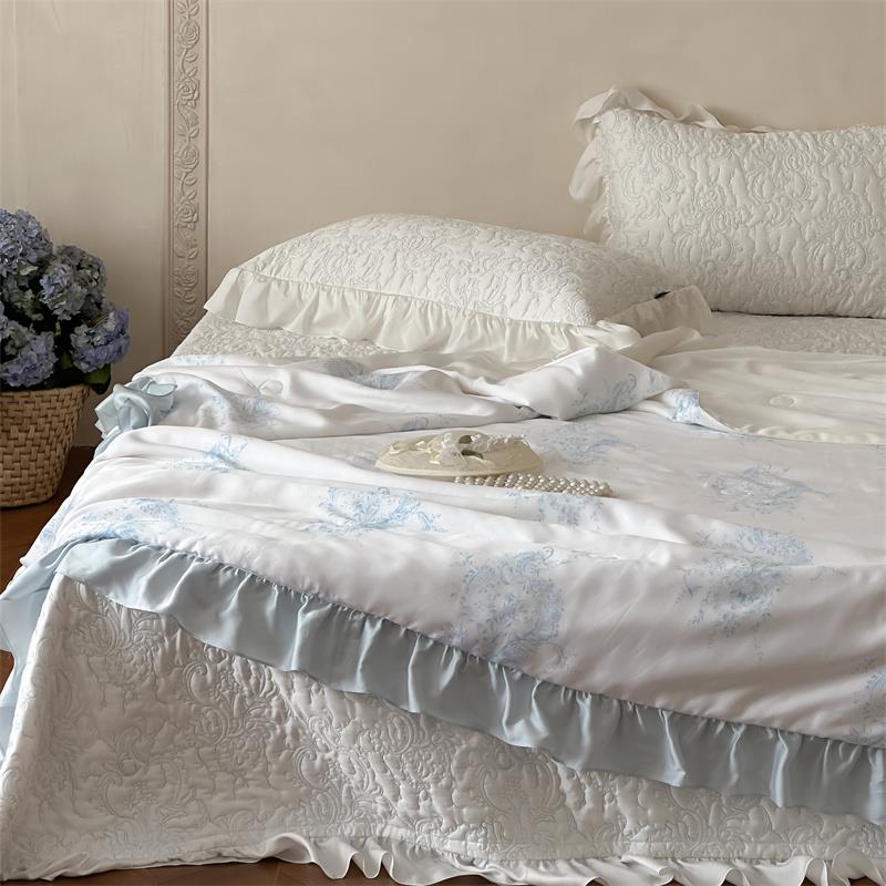 HJ法式高级感莱赛尔天丝夏凉被空调被可机洗2025新款床盖四件套