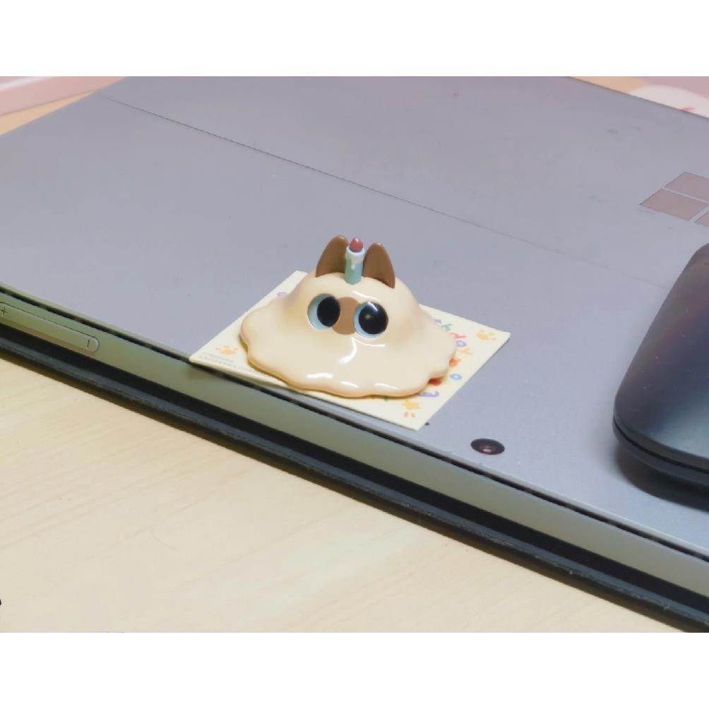 暹罗猫小豆泥摆件可爱小猫咪装饰品创意摆件美术馆书桌面摆设