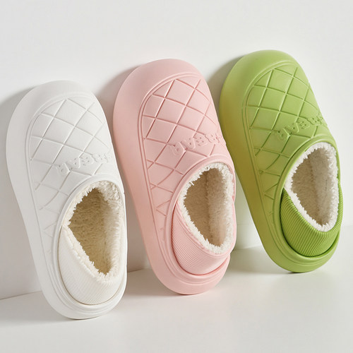 棉拖鞋女士加绒冬天室内踩屎感保暖秋情侣居家冬季拖鞋男毛绒