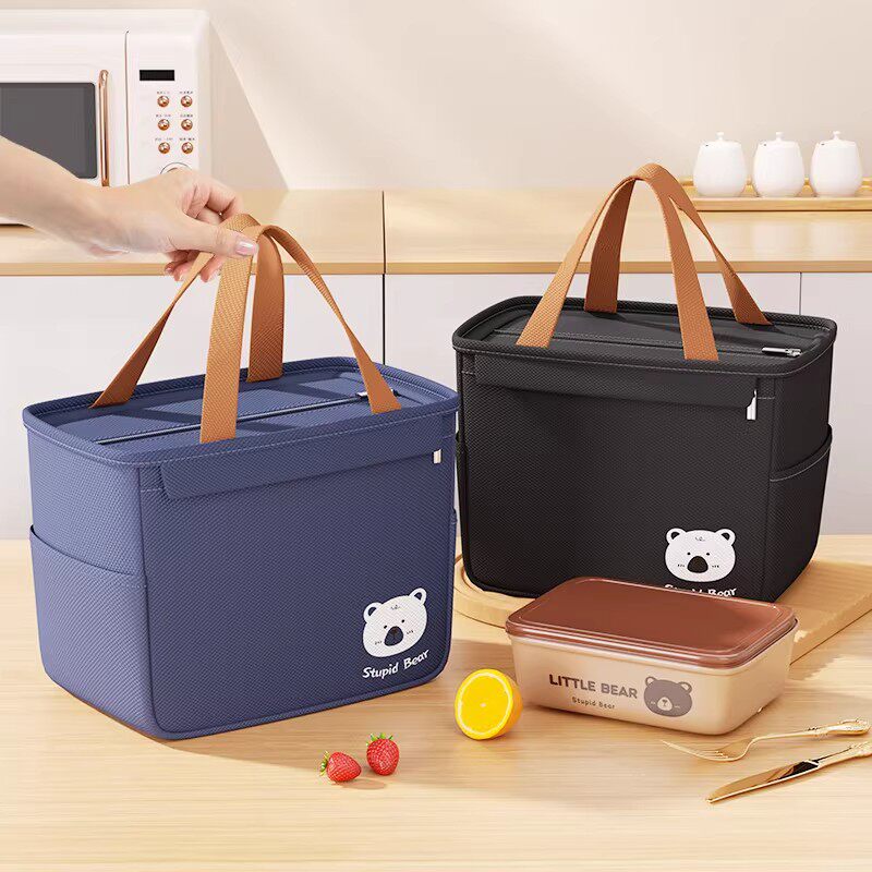 饭盒包手提袋便当袋子保温饭包餐包上班族便当盒带饭饭兜加厚铝箔