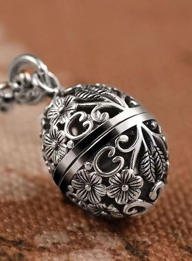复古风镂空925银可打开香囊吊坠