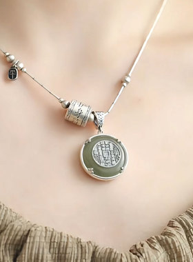 925银女新中式山鬼平安扣项坠