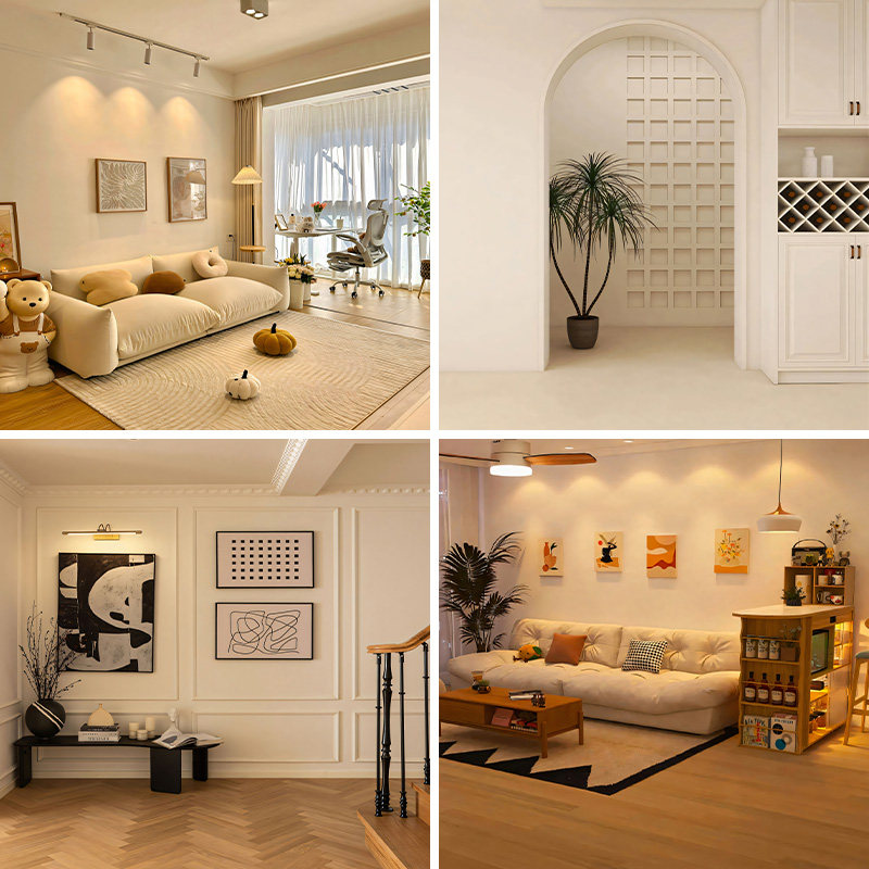 网红拍照区男女主播抖音中式复古暖色法式奶油风直播背景布3d立体壁