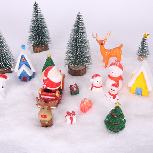 圣诞树雪人麋鹿雪橇桌面摆件微景观雪景造景diy材料场景装饰模型