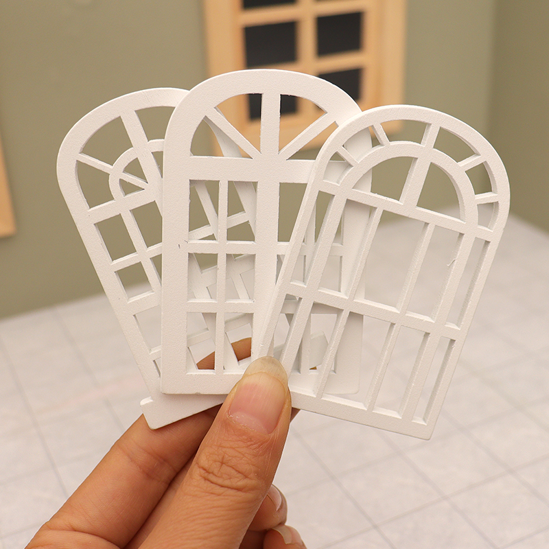 娃娃屋场景配件迷你食玩仿真木质欧式洋房花园窗户建筑模型框架