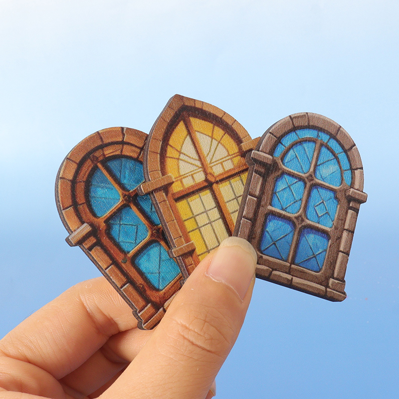 娃娃屋配件迷你木质仿真复古童话门窗户中式简约沙盘建筑diy手工