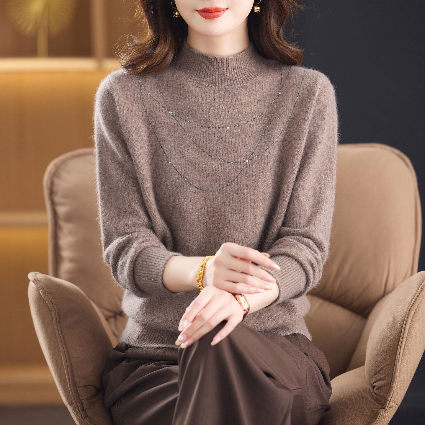 羊毛衫女新款冬季加厚半