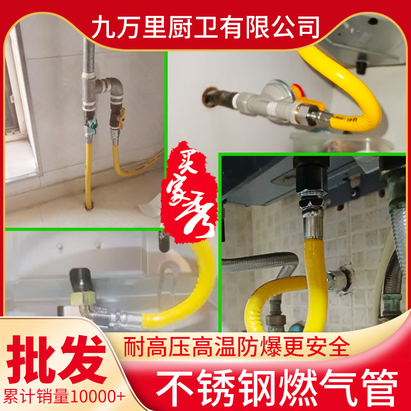 4分304不锈钢燃气管天然液化气煤气波纹管抗压防爆新国标金属软管
