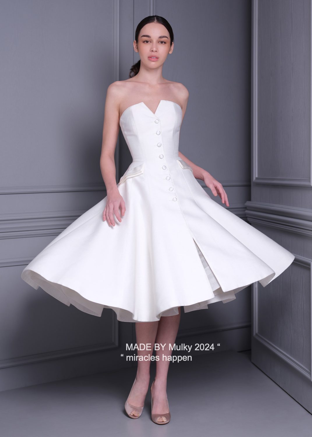 Poem热巴同款白色连衣裙