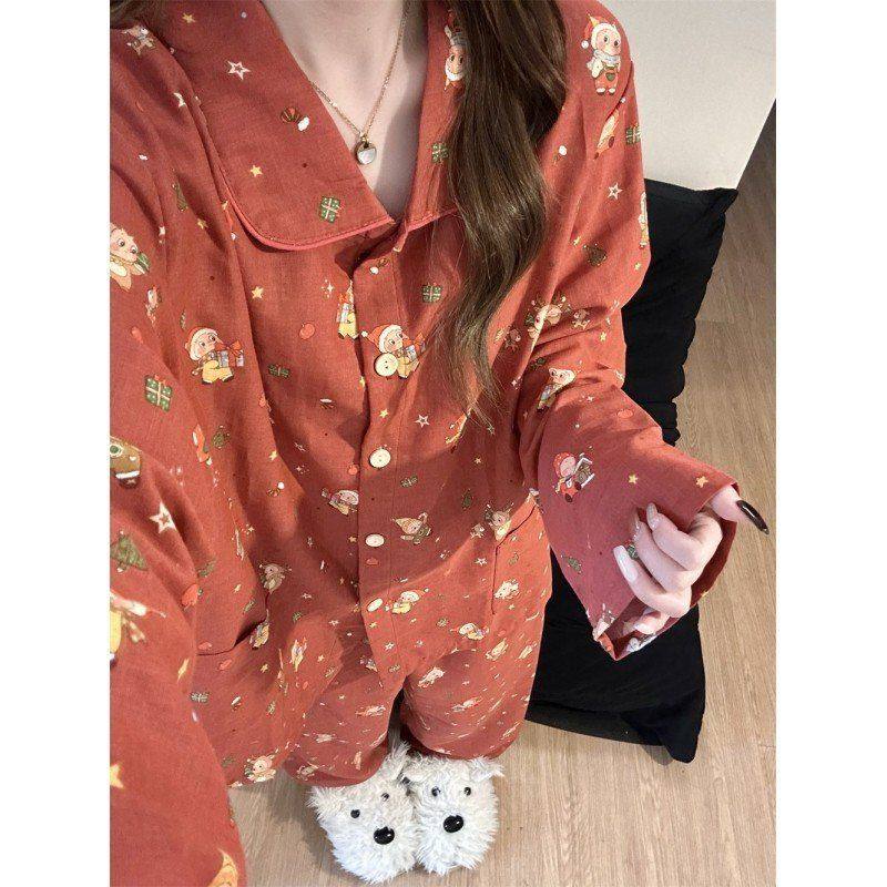 韩版甜美爱心卡通印花睡衣女2026春秋新款休闲亲肤长袖长裤套装,女士内衣/男士内衣/家居服,睡衣/家居服套装,淘宝优惠券,粉丝福利购,淘宝优惠卷