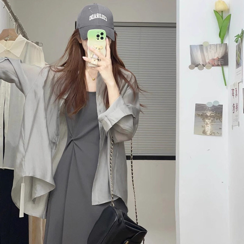 网红法式气质长袖衬衫女早秋季2024新款衬衣外套别致漂亮小衫上衣