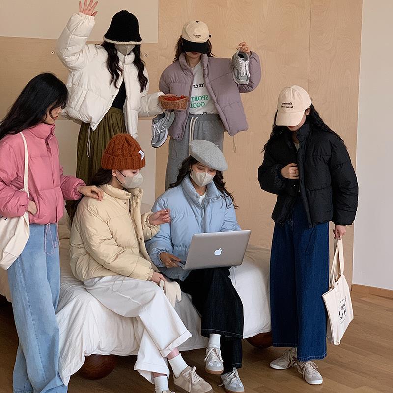 网红 小个子短款立领羽绒棉服棉衣女2026宽松加厚面包服棉袄外套
