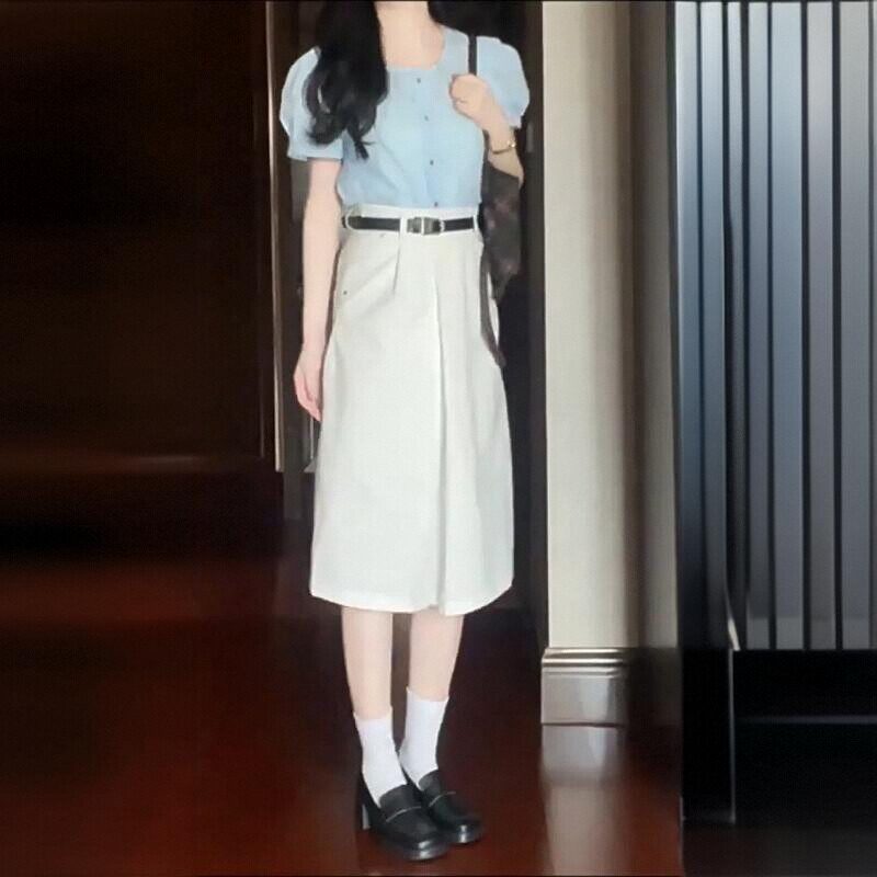 夏装搭配一整套装女夏款时尚轻熟小个子梨形身材松弛感穿搭两件套