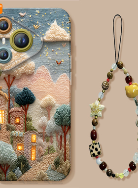 刺绣童话镇适用华为Pura80手机壳Pura70pro套p60pro+新款p50硅胶p40保护p7o加p30全包p20高级系列p70ultra