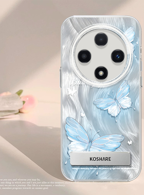 蓝色蝴蝶适用OPPOA3PRO手机壳a3pro套oppo新款a3自带隐形支架pro全包por镜头op女羽纱外壳保护套opop软新品