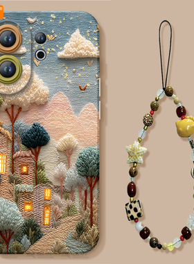 刺绣童话镇适用vivos50手机壳s20pro新款s18液态s19硅胶s17保护vivo镜头s16套s30全包s15高级s50promini软s12