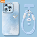 适用苹果15手机壳新款 全包11镜头冰川渐变高级感ip12女plus外壳 iphone16promax套15pro硅胶带挂绳14保护13