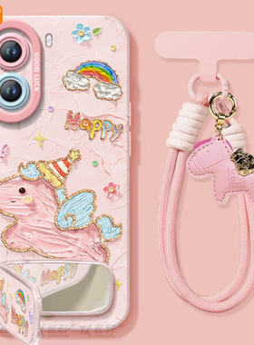 快乐小马适用华为畅享60手机壳畅想6Ox套2025全包镜头硅胶液态新款保护套外壳荣耀享畅50pro亨畅六十plus软