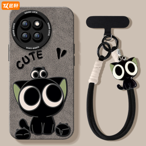 小黑猫适用小米civi5pro手机壳civi4新款mix4黑鲨5pro带挂绳硅胶cv套civi3保护cicv2全包civi防摔镜头cici