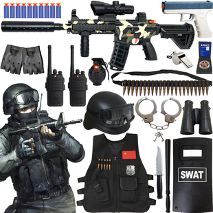 儿童战术背心特种兵头盔防弹衣户外三级迷彩马甲套装备吃鸡头盔