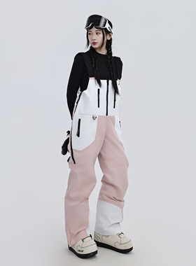 KeepMoney26特价款滑雪背带裤内里加绒单板双板雪裤打底背带裤女