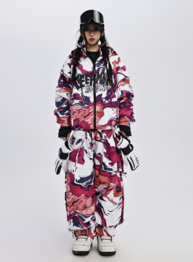 KeepMoney25/26新款摩洛哥风滑雪服套装情侣款独特加绒防水耐磨