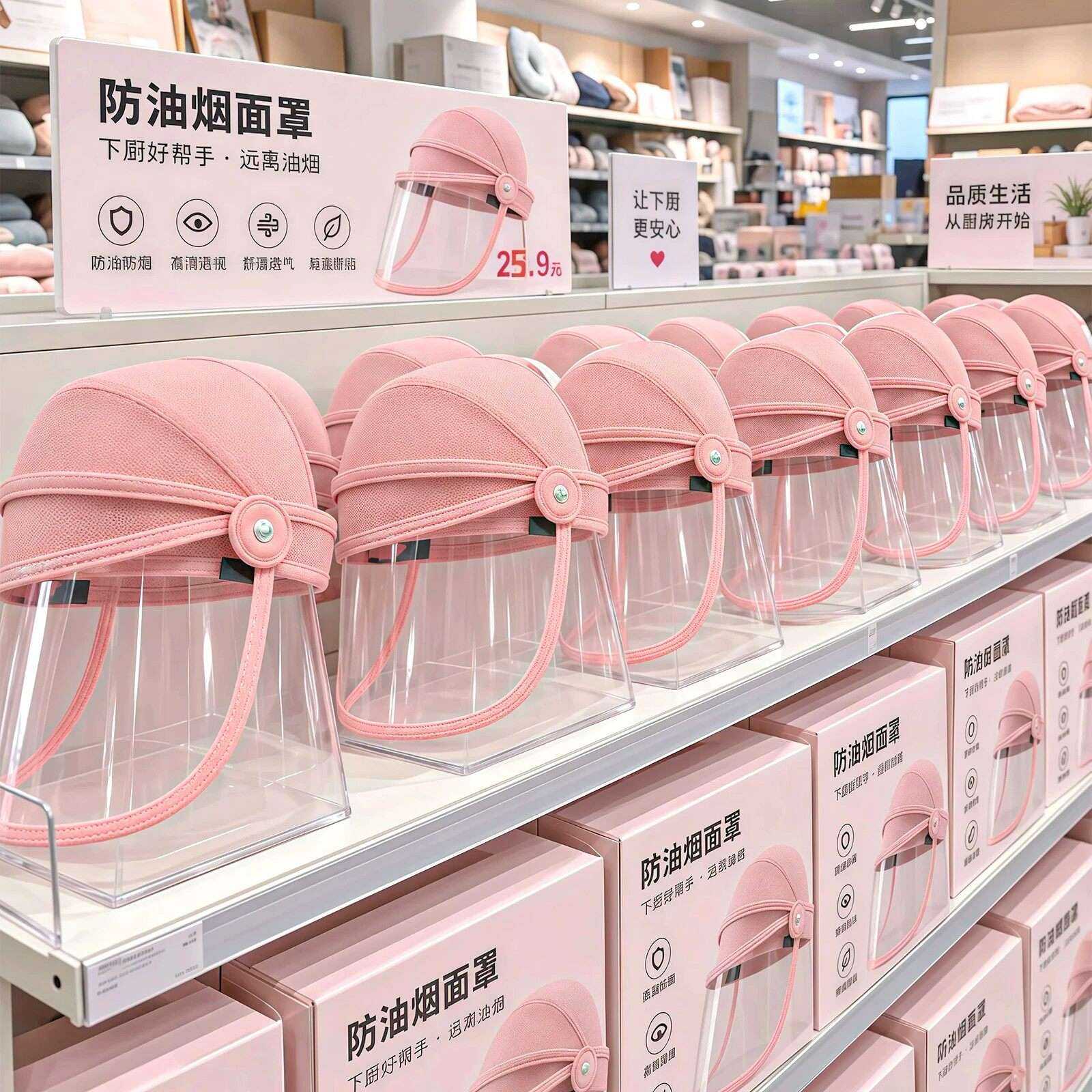 厨房专用做饭防油烟炒菜面罩全脸防护一体款女士防溅油护脸神器