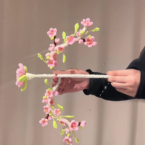 春日手工礼物春天气息桃花弓箭鲜花弓扭扭棒手工DIY材料包送闺蜜