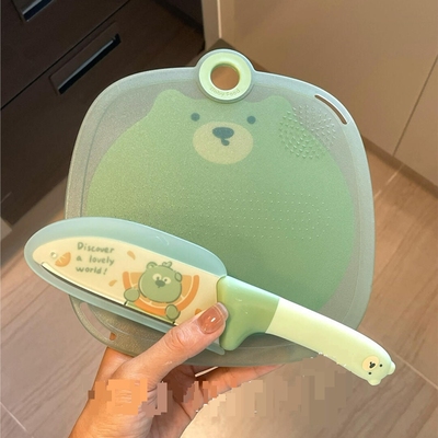 菜板防霉抗菌家用食品级切水果菜刀二合一宝宝辅食菜板刀具套装