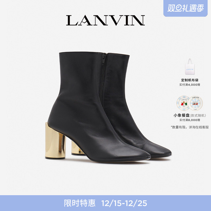 浪凡皮质SEQUENCE粗跟踝靴