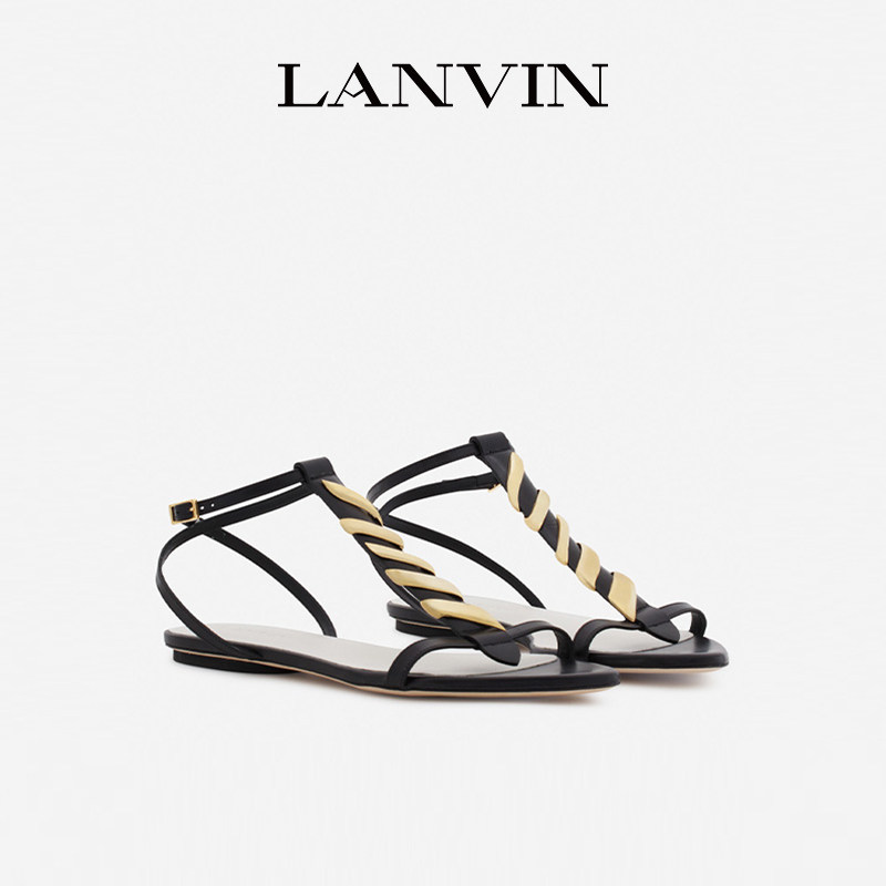 【折扣甄选】LANVIN浪凡 女士休闲露趾凉鞋平底鞋,女鞋,时装凉鞋,淘宝优惠券,粉丝福利购,淘宝优惠卷