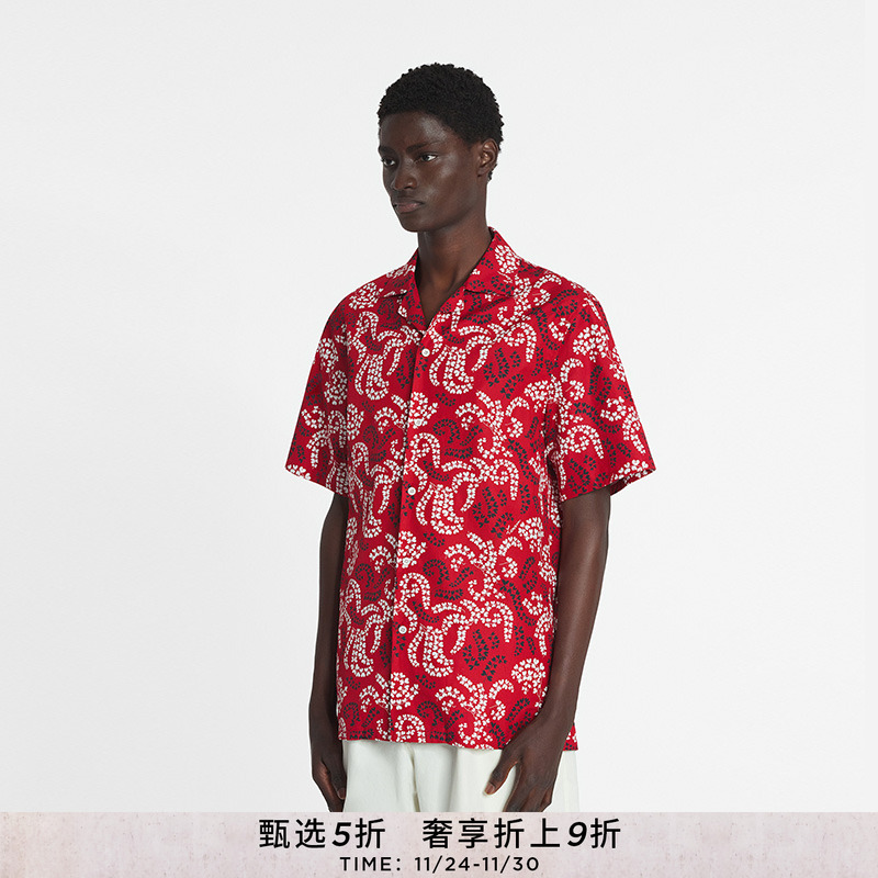 【折扣甄选】LANVIN浪凡 2025春夏新品男士短袖印花衬衫