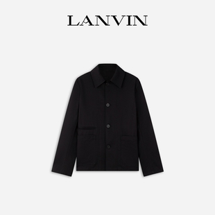 老钱风纯色简约商务春秋外套休闲夹克上衣 经典 LANVIN浪凡 男士