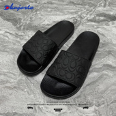 夏季 DKNJORLE拖鞋 男士 高级感纯黑舒适潮流外穿防滑厚底居家一字拖