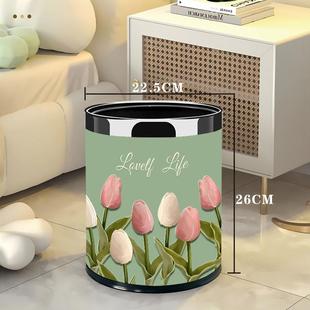 花朵垃圾桶家用现代简约网红轻奢好看高颜值客厅卧室纸篓 创意个性