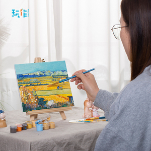 玩作数字油画diy油彩画手绘画梵高《丰收》手工画浮雕diy填色治愈