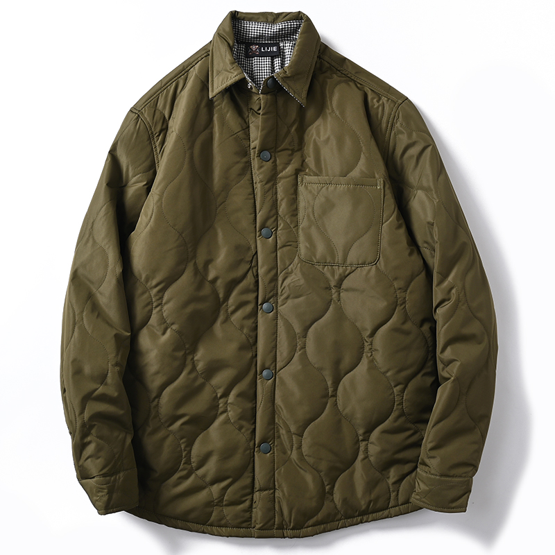 外贸男装加厚夹棉衬衫棉服外套