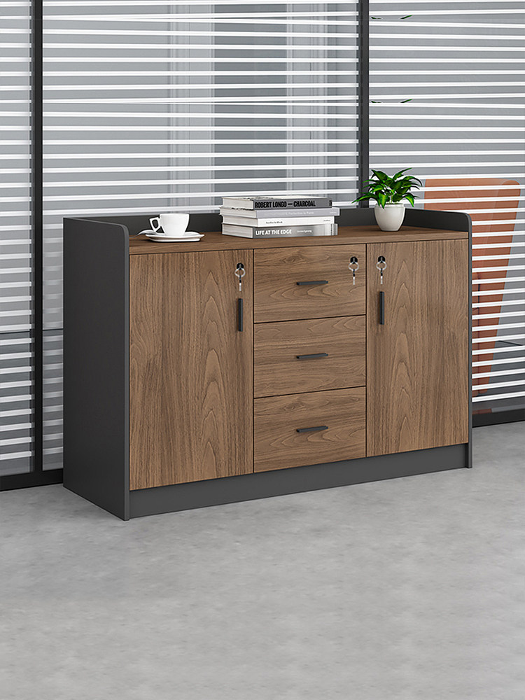 办公室矮柜会议室茶水柜带锁储物柜木质资料柜隔断柜打印机放置柜
