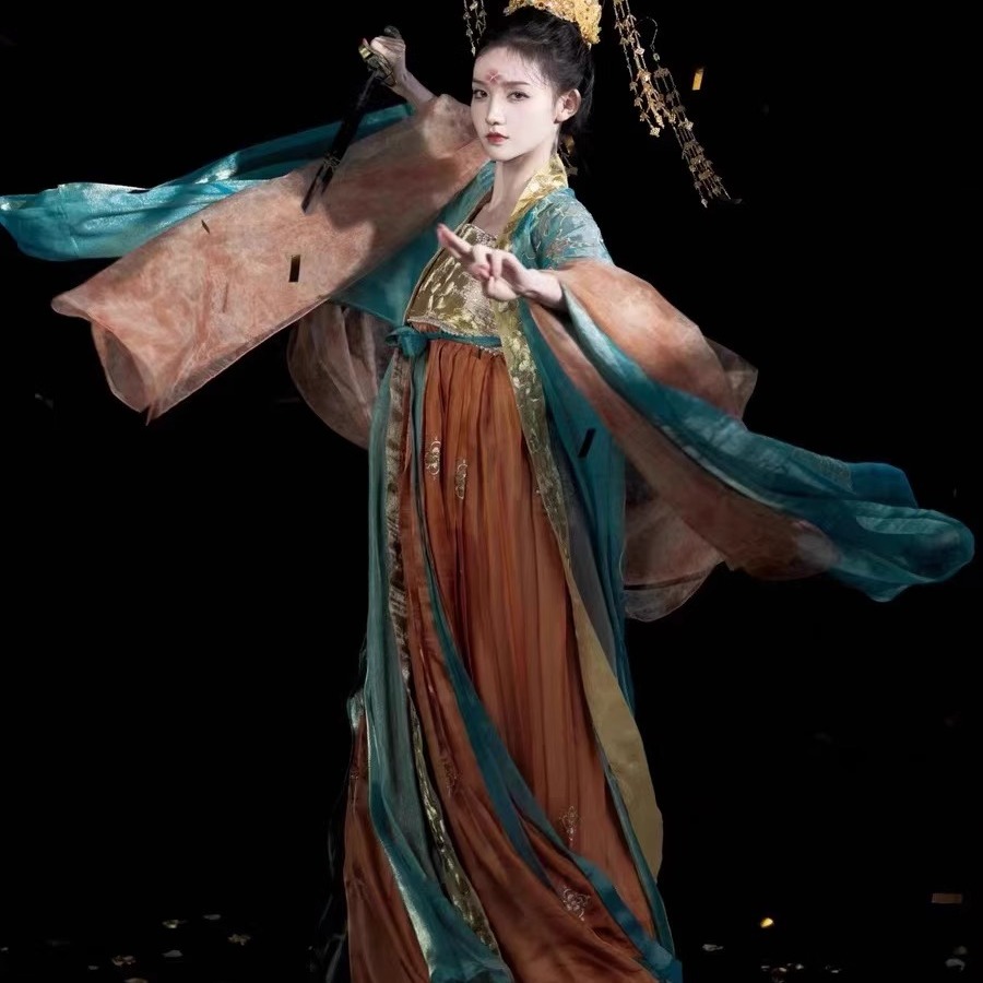 有香如故汉服金牡丹唐制齐胸诃子裙复原唐风富贵刺绣大袖衫女新款